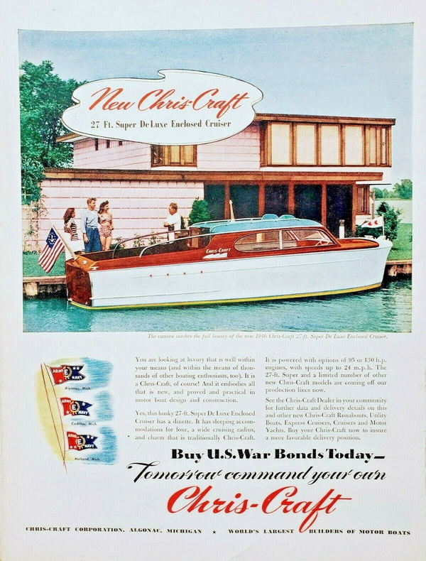 Chris-Craft Boats - 1946 Chris-Craft Ad (newer photo)